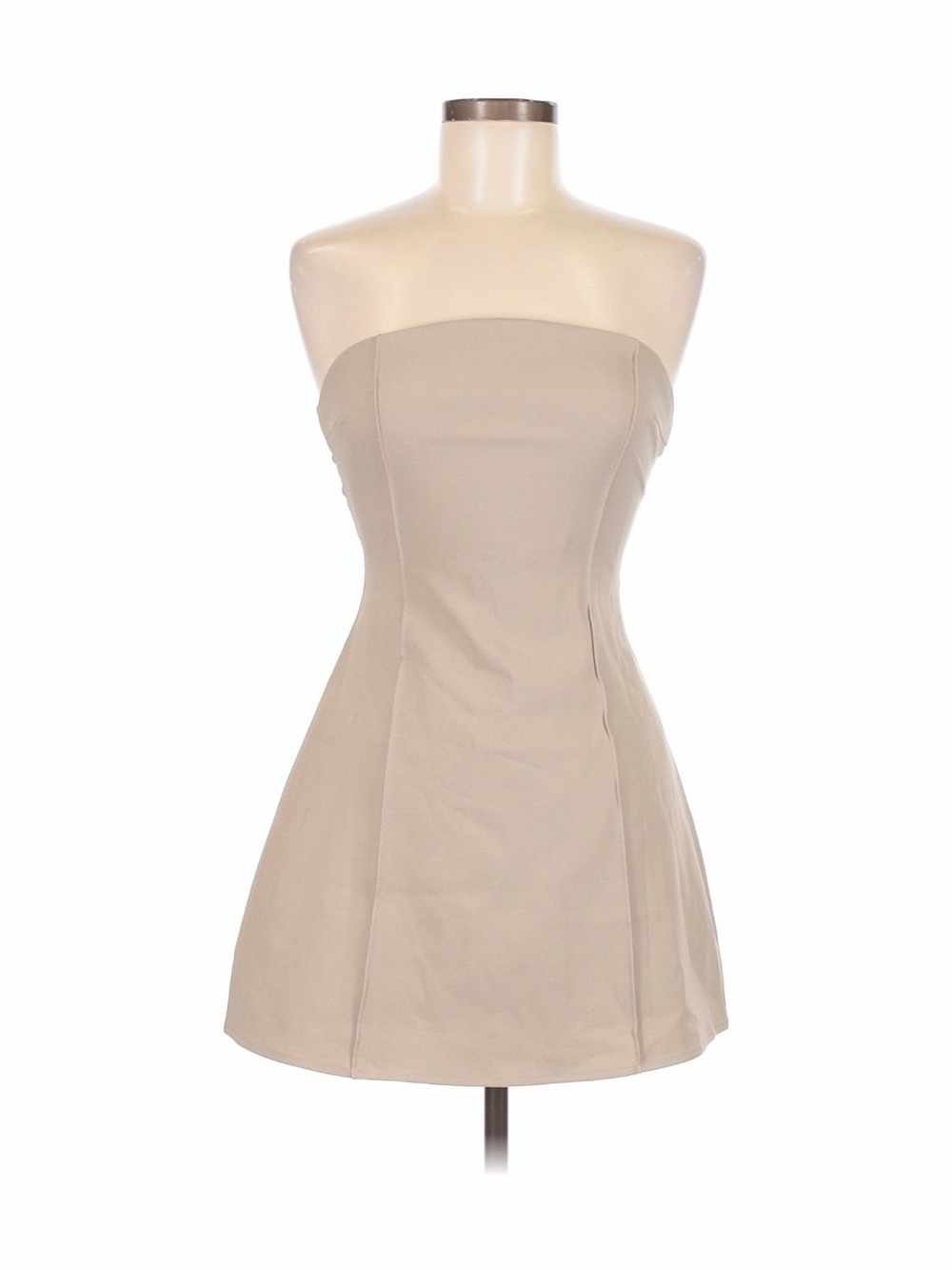 CHARCOAL Strapless Brown A-Line Dress